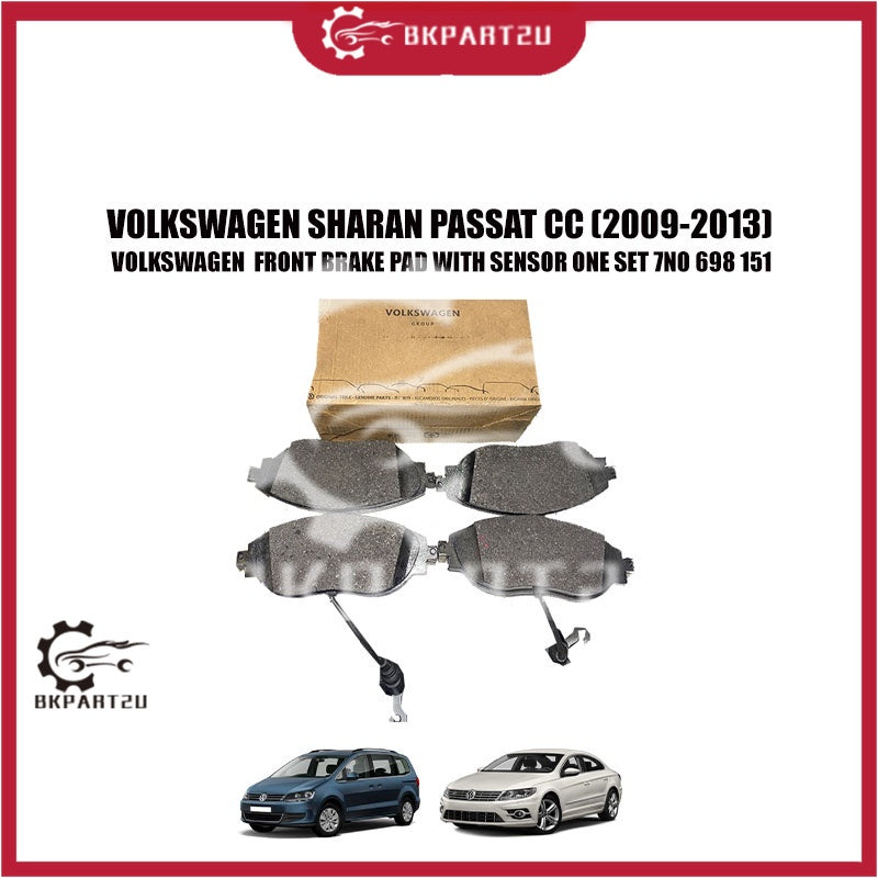 VOLKSWAGEN SHARAN GOLF MK6 PASSAT CC (2009-2013) FRONT BRAKE PAD WITH SENSOR ONE SET 7NO 698 151 C