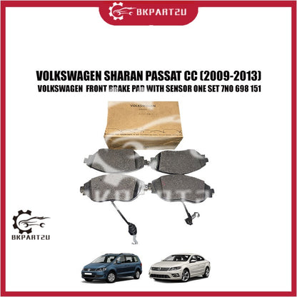 VOLKSWAGEN SHARAN GOLF MK6 PASSAT CC (2009-2013) FRONT BRAKE PAD WITH SENSOR ONE SET 7NO 698 151 C