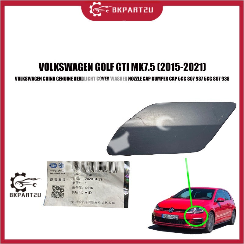 VOLKSWAGEN GOLF GTI MK7.5 HEAD LAMP COVER WASHER NOZZLE CAP BUMPER CAP COVER LAMPU BUMPER 5GG 807 937 5GG 807 938