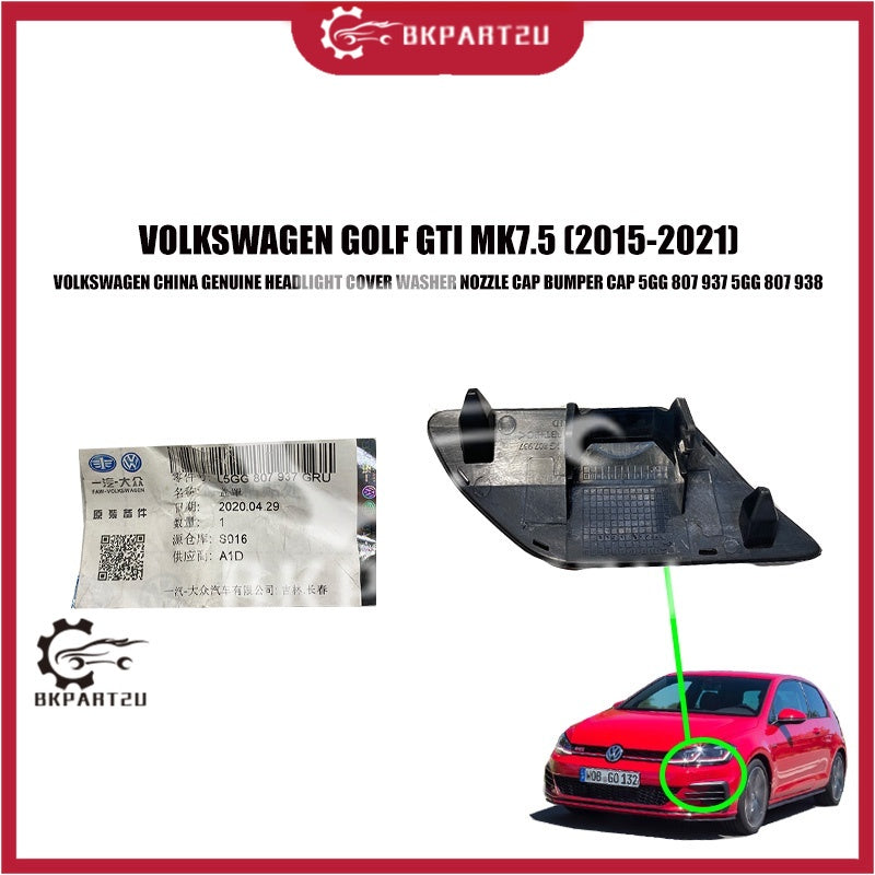 VOLKSWAGEN GOLF GTI MK7.5 HEAD LAMP COVER WASHER NOZZLE CAP BUMPER CAP COVER LAMPU BUMPER 5GG 807 937 5GG 807 938