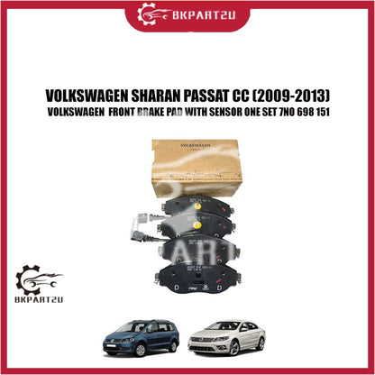 VOLKSWAGEN SHARAN GOLF MK6 PASSAT CC (2009-2013) FRONT BRAKE PAD WITH SENSOR ONE SET 7NO 698 151 C