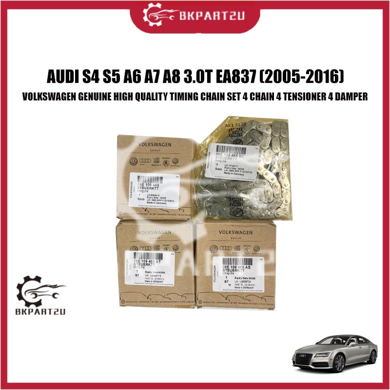 AUDI S4 S5 A6 A7 A8 3.0T EA837 TIMING CHAIN SET 4 CHAIN 4 TENSIONER 4 GUIDE RAIL DAMPER 100% VOLKSWAGEN GENUINE