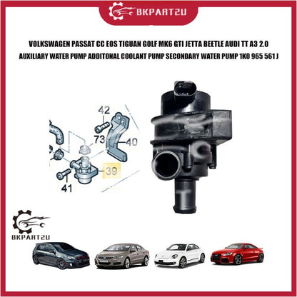 VOLKSWAGEN PASSAT TIGUAN GOLF MK6 GTI JETTA BEETLE AUDI A3 2.0 ADDITONAL COOLANT PUMP 1K0 965 561 J