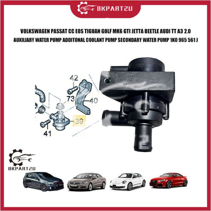 VOLKSWAGEN PASSAT TIGUAN GOLF MK6 GTI JETTA BEETLE AUDI A3 2.0 ADDITONAL COOLANT PUMP 1K0 965 561 J