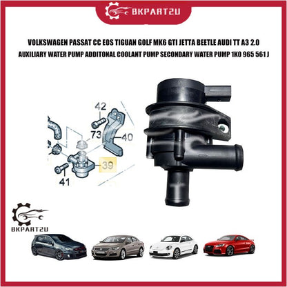 VOLKSWAGEN PASSAT TIGUAN GOLF MK6 GTI JETTA BEETLE AUDI A3 2.0 ADDITONAL COOLANT PUMP 1K0 965 561 J