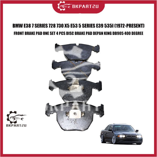 BMW E38 7 SERIES 728 730 X5 E53 5 SERIES E39 535I FRONT BRAKE PAD ONE SET 4 PCS DISC BRAKE PAD DEPAN KING DB905 400 DEGR