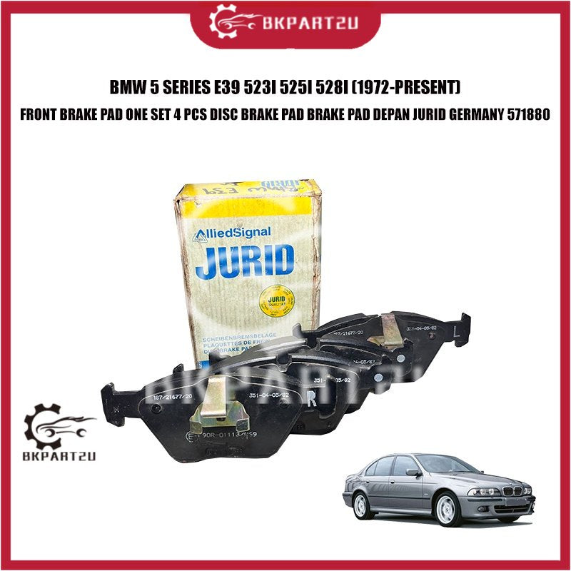 BMW 5 SERIES E39 523I 525I 528I FRONT BRAKE PAD ONE SET 4 PCS DISC BRAKE PAD BRAKE PAD DEPAN JURID GERMANY 571880