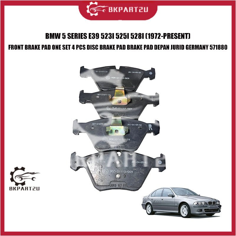 BMW 5 SERIES E39 523I 525I 528I FRONT BRAKE PAD ONE SET 4 PCS DISC BRAKE PAD BRAKE PAD DEPAN JURID GERMANY 571880