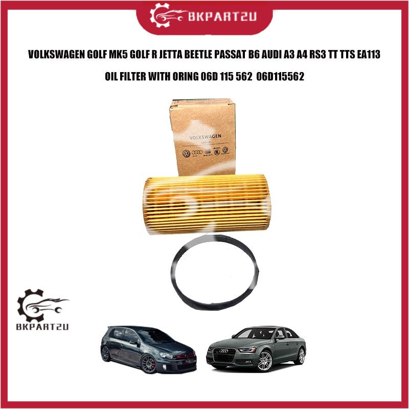 VOLKSWAGEN GOLF MK5 GOLF R JETTA BEETLE PASSAT B6 AUDI A3 A4 EA113 OIL FILTER WITH ORING 06D 115 562