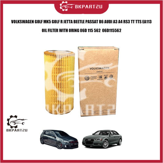 VOLKSWAGEN GOLF MK5 GOLF R JETTA BEETLE PASSAT B6 AUDI A3 A4 EA113 OIL FILTER WITH ORING 06D 115 562