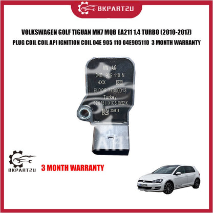 VOLKSWAGEN GOLF TIGUAN MK7 MQB EA211 1.4 TURBO (2010-2017) BLACK IGNITION PLUG COIL 04E 905 110