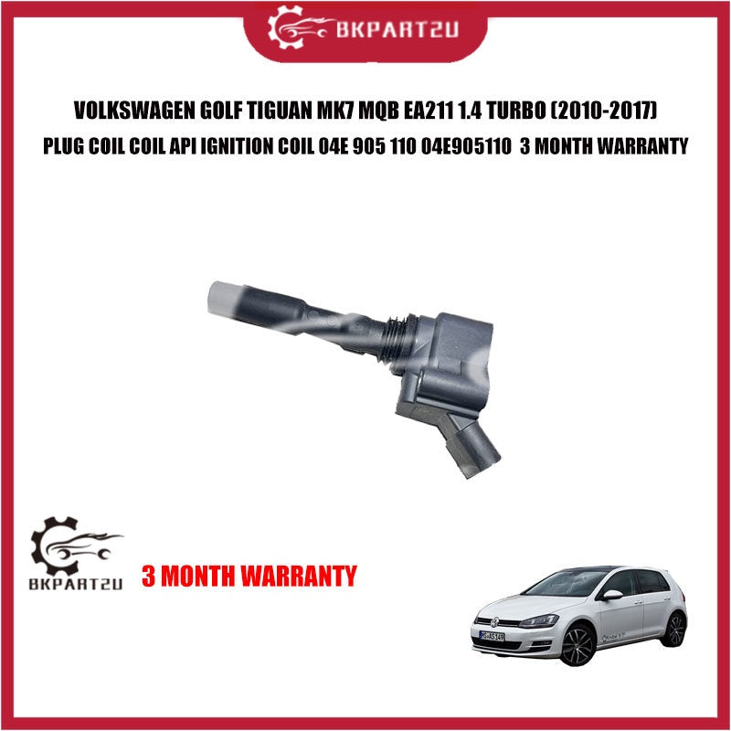 VOLKSWAGEN GOLF TIGUAN MK7 MQB EA211 1.4 TURBO (2010-2017) BLACK IGNITION PLUG COIL 04E 905 110