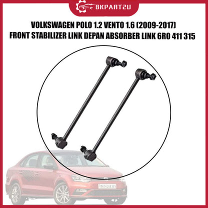 VOLKSWAGEN  POLO 1.2 VENTO 1.6 (2009-2017) FRONT STABILIZER LINK DEPAN ABSORBER LINK 6R0 411 315