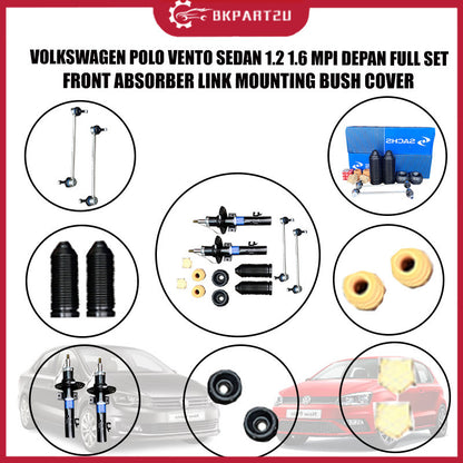 VOLKSWAGEN POLO VENTO SEDAN 1.2 1.6 MPI DEPAN FULL SET FRONT ABSORBER LINK MOUNTING BUSH COVER