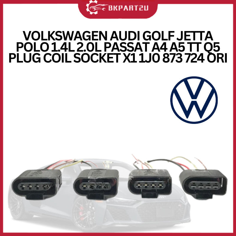 VOLKSWAGEN AUDI GOLF JETTA POLO 1.4L ,2.0L  PASSAT A4 A5 TT Q5 PLUG COIL SOCKET X1 MADE BY VOLKSWAGEN 1J0 873 724 ORI