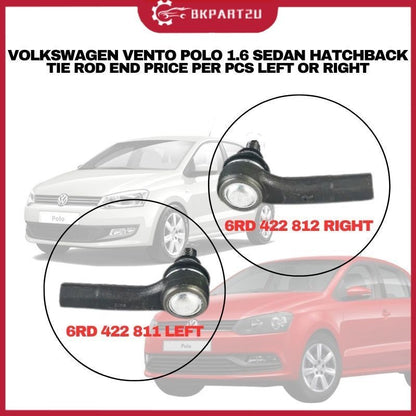 VOLKSWAGEN VENTO POLO 1.6 SEDAN HATCHBACK 2009-2017 TIE ROD END PRICE PER PCS 6RD 422 812