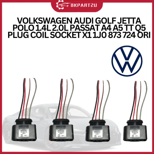 VOLKSWAGEN AUDI GOLF JETTA POLO 1.4L ,2.0L  PASSAT A4 A5 TT Q5 PLUG COIL SOCKET X1 MADE BY VOLKSWAGEN 1J0 873 724 ORI