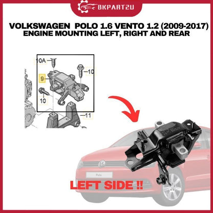 VOLKSWAGEN POLO 1.6 VENTO NEW 1.2 (2009-2017) ENGINE MOUNTING SET 3 PCS LEFT RIGHT REAR ONE SET