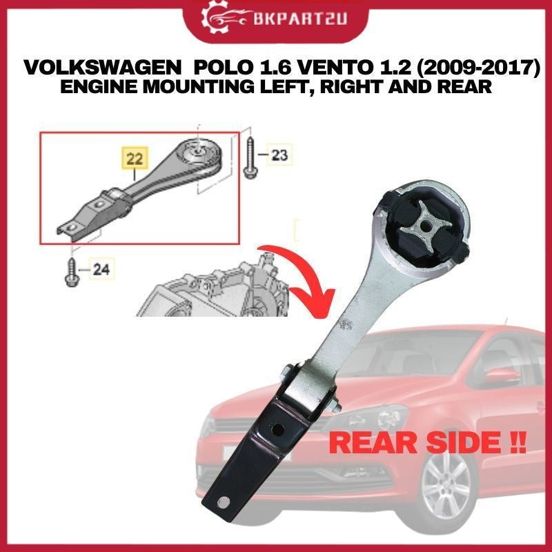 VOLKSWAGEN POLO 1.6 VENTO NEW 1.2 (2009-2017) ENGINE MOUNTING SET 3 PCS LEFT RIGHT REAR ONE SET