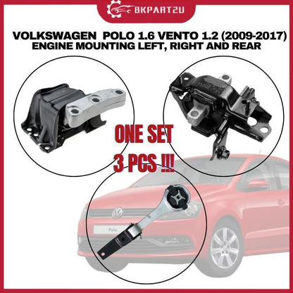 VOLKSWAGEN POLO 1.6 VENTO NEW 1.2 (2009-2017) ENGINE MOUNTING SET 3 PCS LEFT RIGHT REAR ONE SET