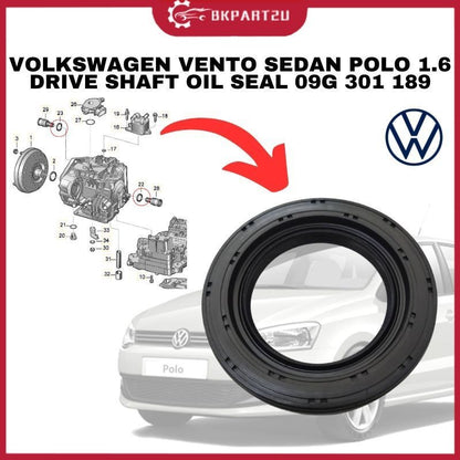 VOLKSWAGEN VENTO SEDAN POLO HATCHBACK 1.6 GOLF BEETLE AUDI A1 FRONT DRIVE SHAFT OIL SEAL 09G 301 189