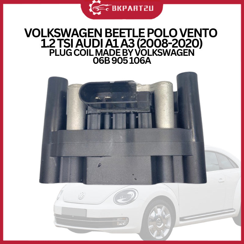 VOLKSWAGEN BEETLE POLO VENTO 1.2 TSI AUDI A1 A3 2008-2020 PLUG COIL MADE BY VOLKSWAGEN 06B 905 106A