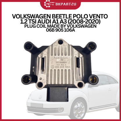 VOLKSWAGEN BEETLE POLO VENTO 1.2 TSI AUDI A1 A3 2008-2020 PLUG COIL MADE BY VOLKSWAGEN 06B 905 106A