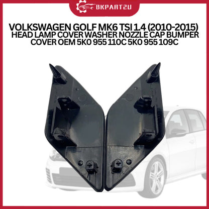 VOLKSWAGEN GOLF MK6 TSI 1.4 (2010-2015)  HEAD LAMP COVER WASHER NOZZLE CAP BUMPER COVER OEM 5K0 955 110C 5K0 955 109C