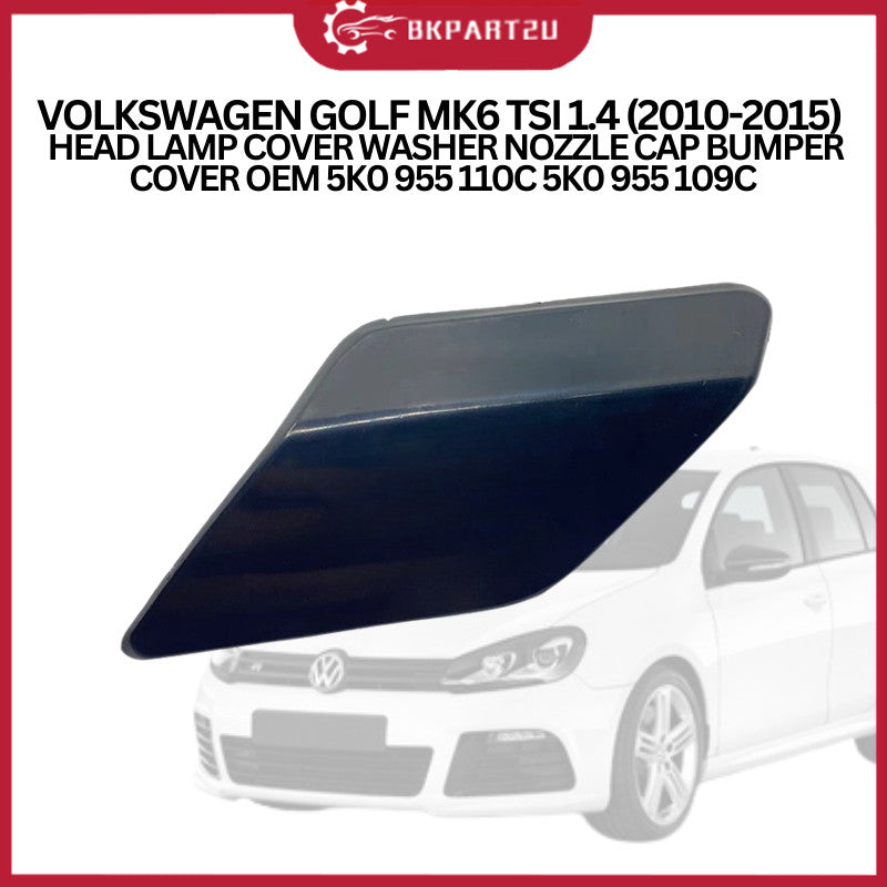 VOLKSWAGEN GOLF MK6 TSI 1.4 (2010-2015)  HEAD LAMP COVER WASHER NOZZLE CAP BUMPER COVER OEM 5K0 955 110C 5K0 955 109C